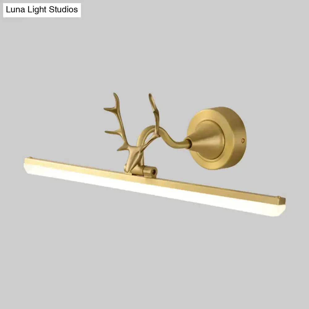 Modern Black and Gold Antler Wall Light Bathroom