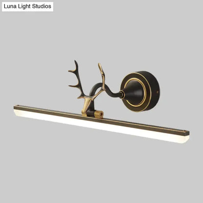 Modern Black and Gold Antler Wall Light Bathroom