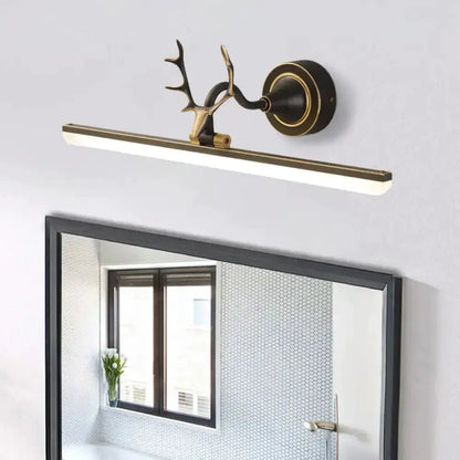 Modern Black and Gold Antler Wall Light Bathroom