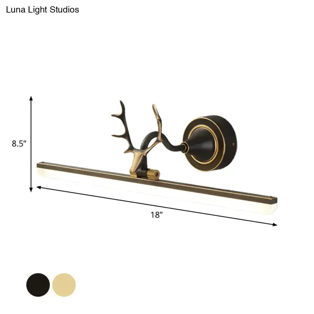 Modern Black and Gold Antler Wall Light Bathroom