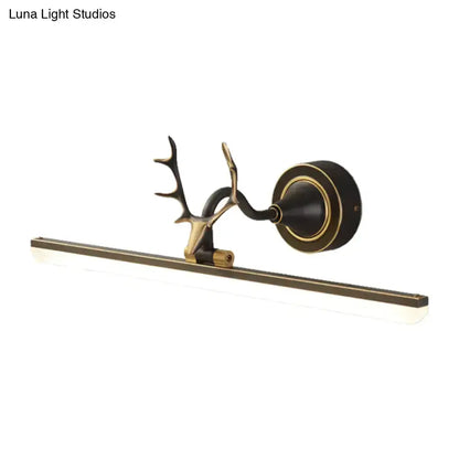 Modern Black and Gold Antler Wall Light Bathroom