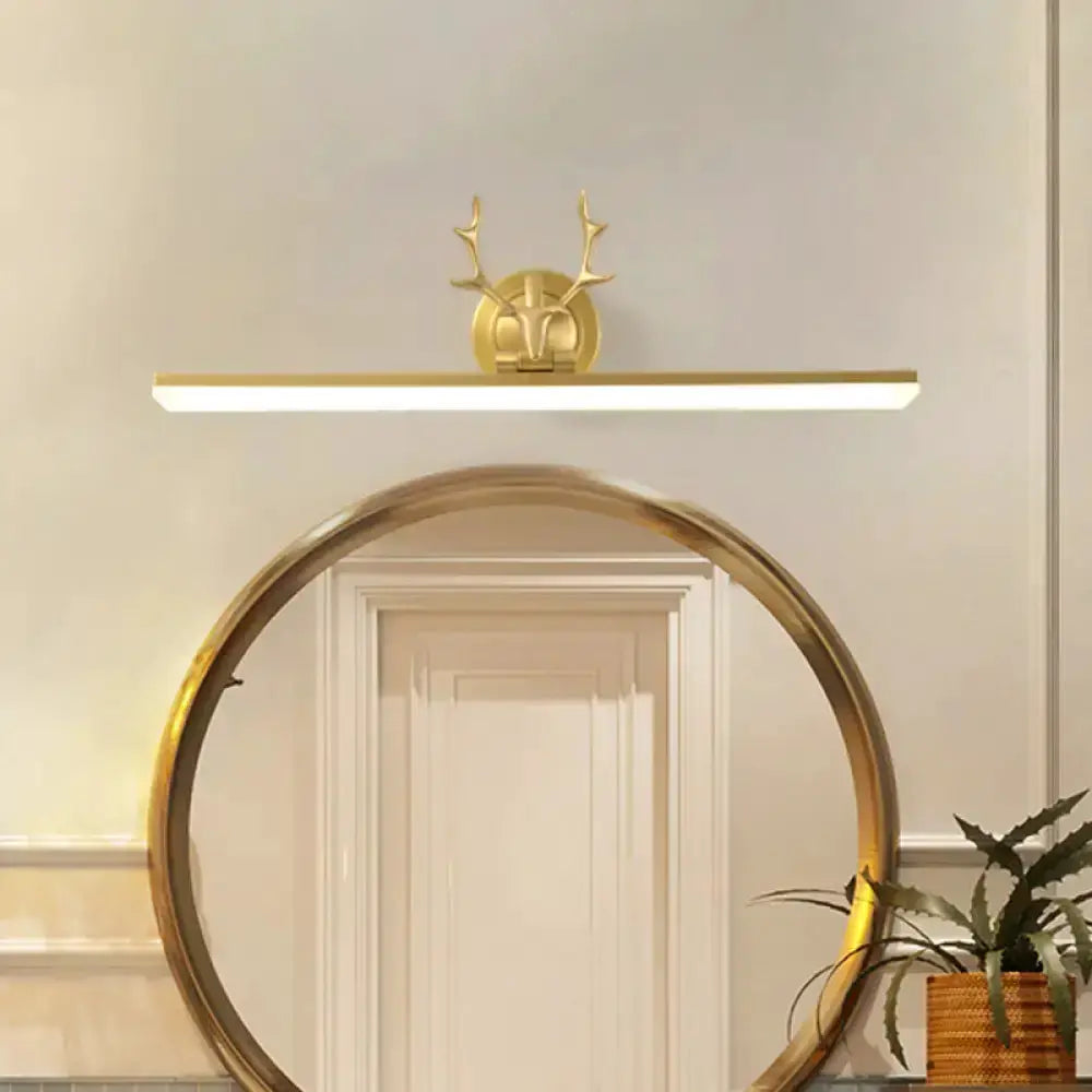 Modern Black and Gold Antler Wall Light Bathroom