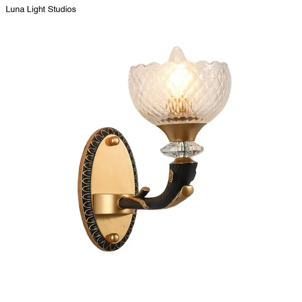 Industrial Branch Wall Sconce in Black and Gold