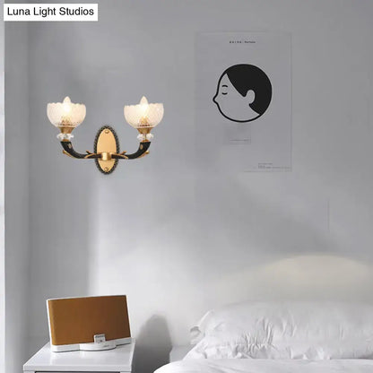 Decorbites Black Gold Branch Sconce with dual candle-style glass shades on Tampa Home & Garden Store