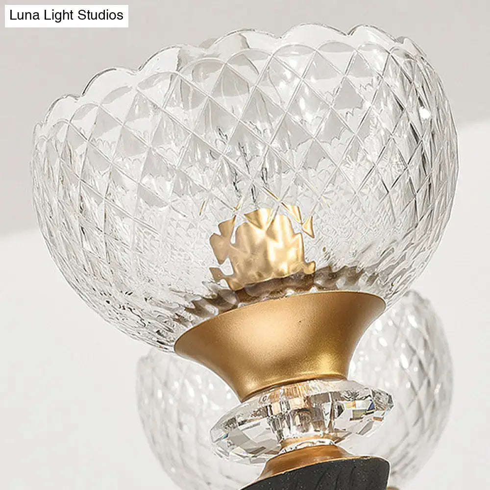 Decorbites Black Gold Branch Sconce with diamond-cut crystal globe and brass finish on Tampa Home & Garden Store