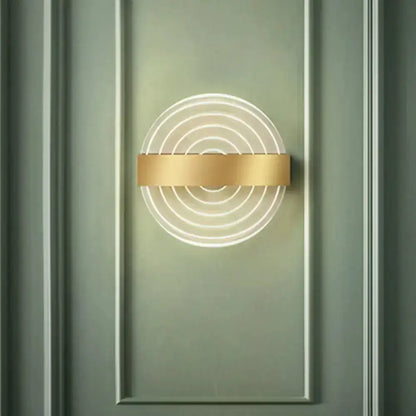 Modern Black and Gold Circle LED Wall Lamp