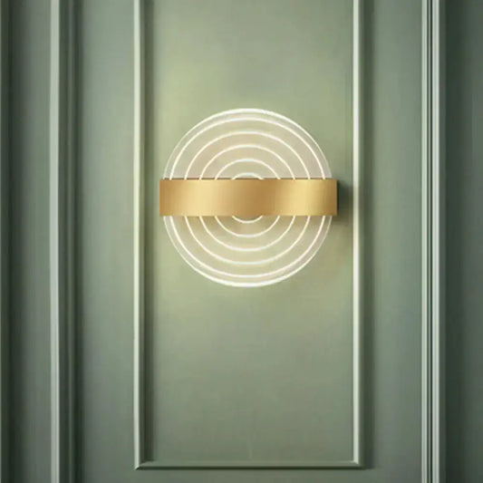Modern black and gold circle LED wall lamp for living room on Tampa Home & Garden Store