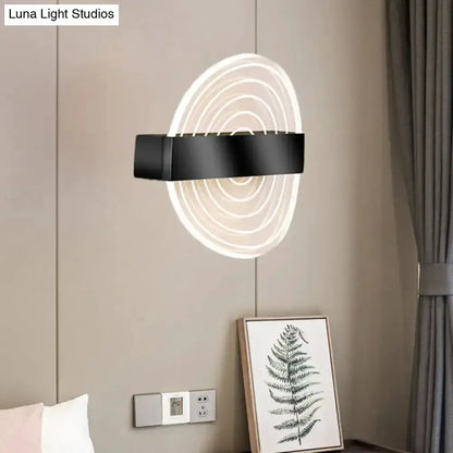 Modern Black and Gold Circle LED Wall Lamp
