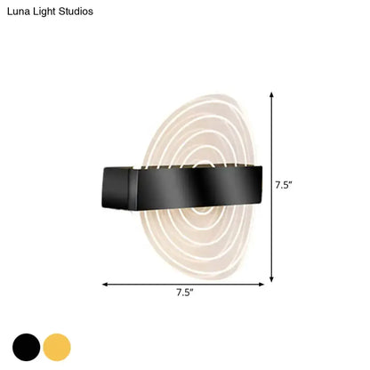 Modern Black and Gold Circle LED Wall Lamp