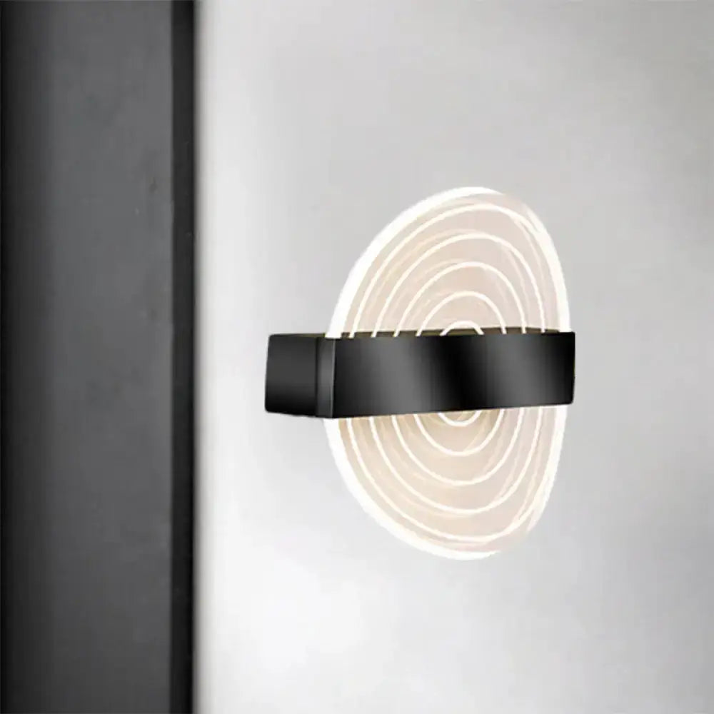 Modern Black and Gold Circle LED Wall Lamp