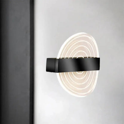 Modern Black and Gold Circle LED Wall Lamp
