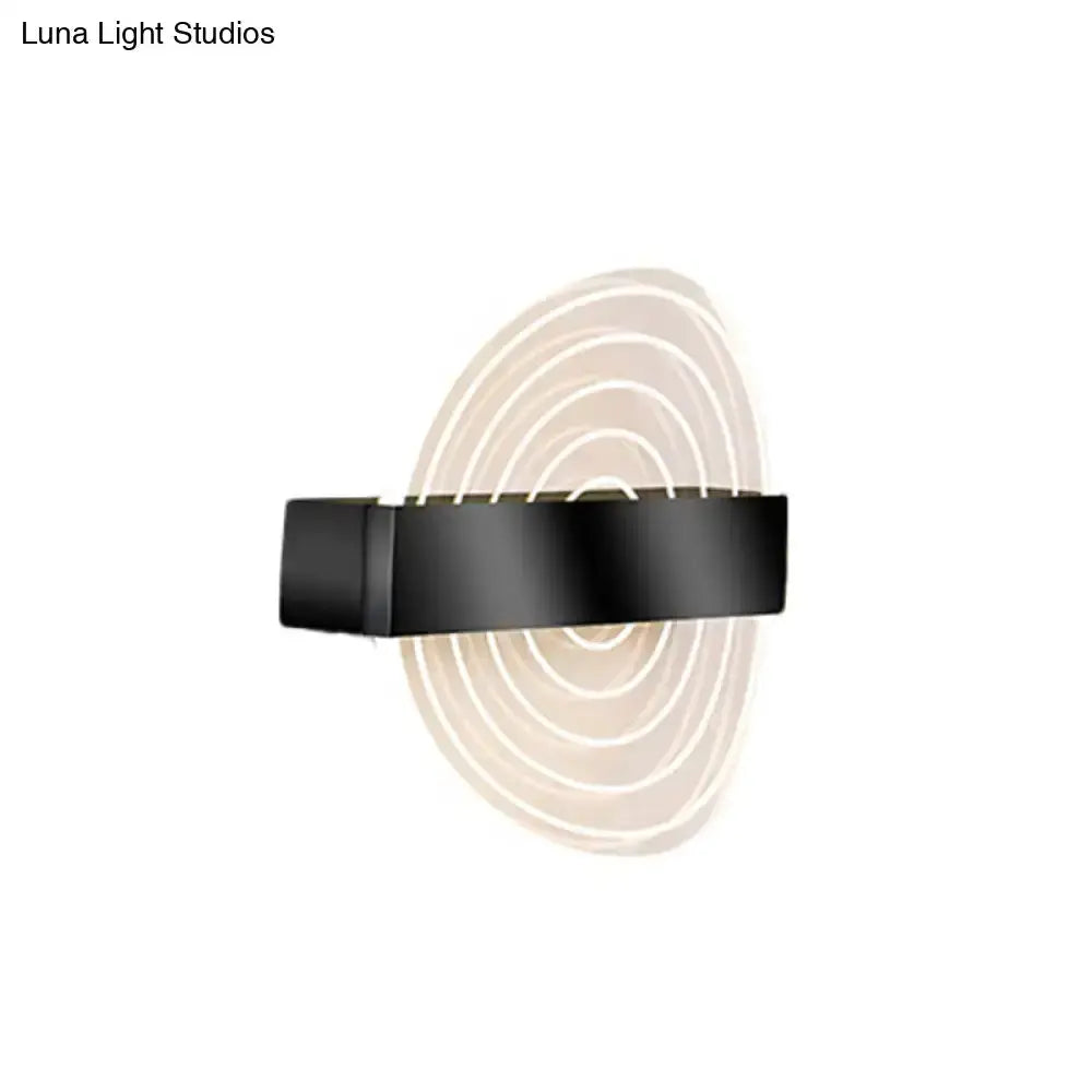 Modern Black and Gold Circle LED Wall Lamp