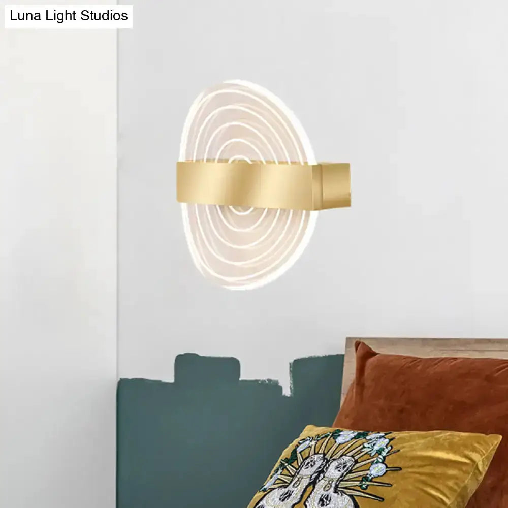 Modern Black and Gold Circle LED Wall Lamp