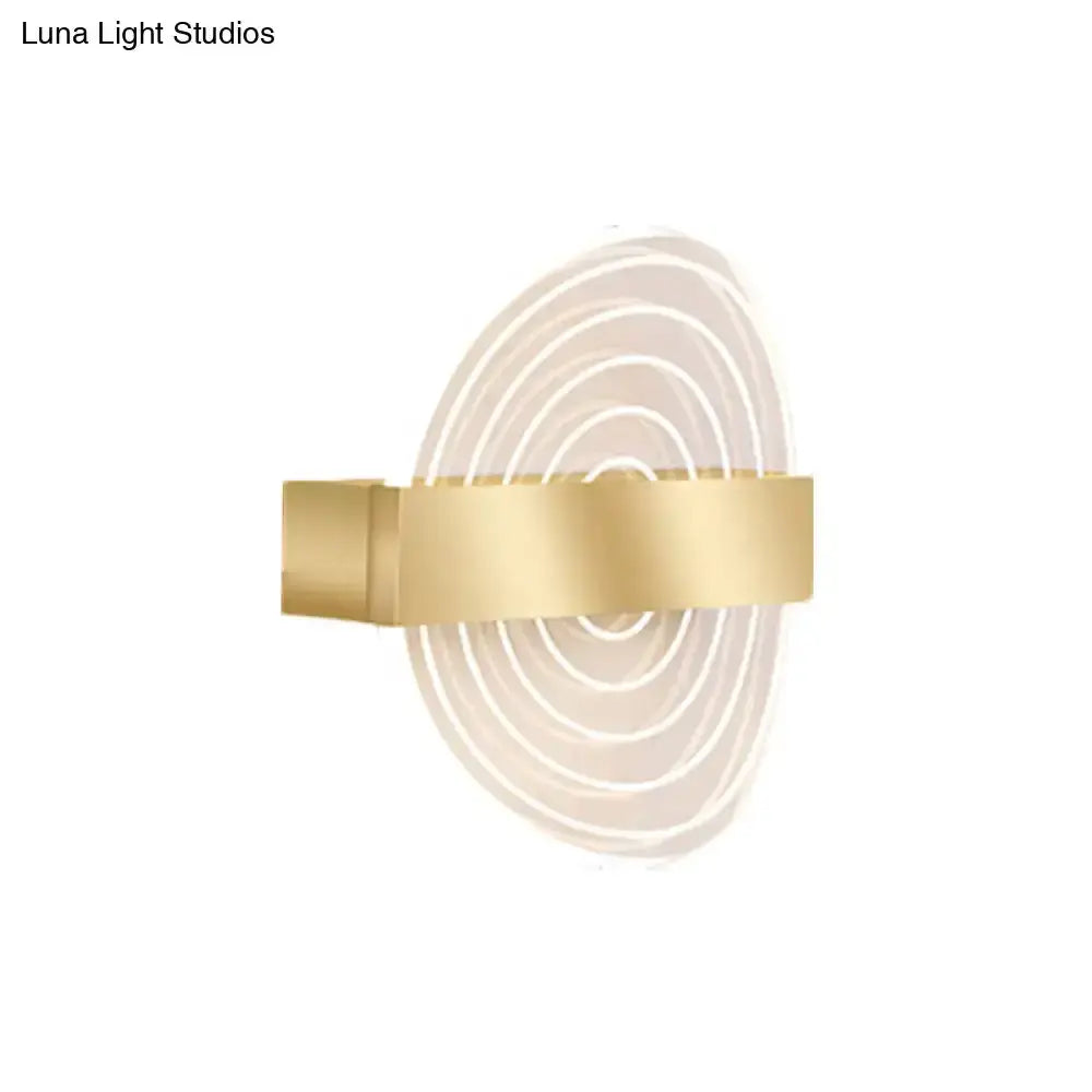 Modern Black and Gold Circle LED Wall Lamp