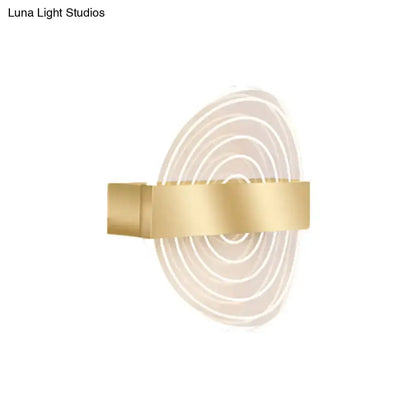Modern Black and Gold Circle LED Wall Lamp