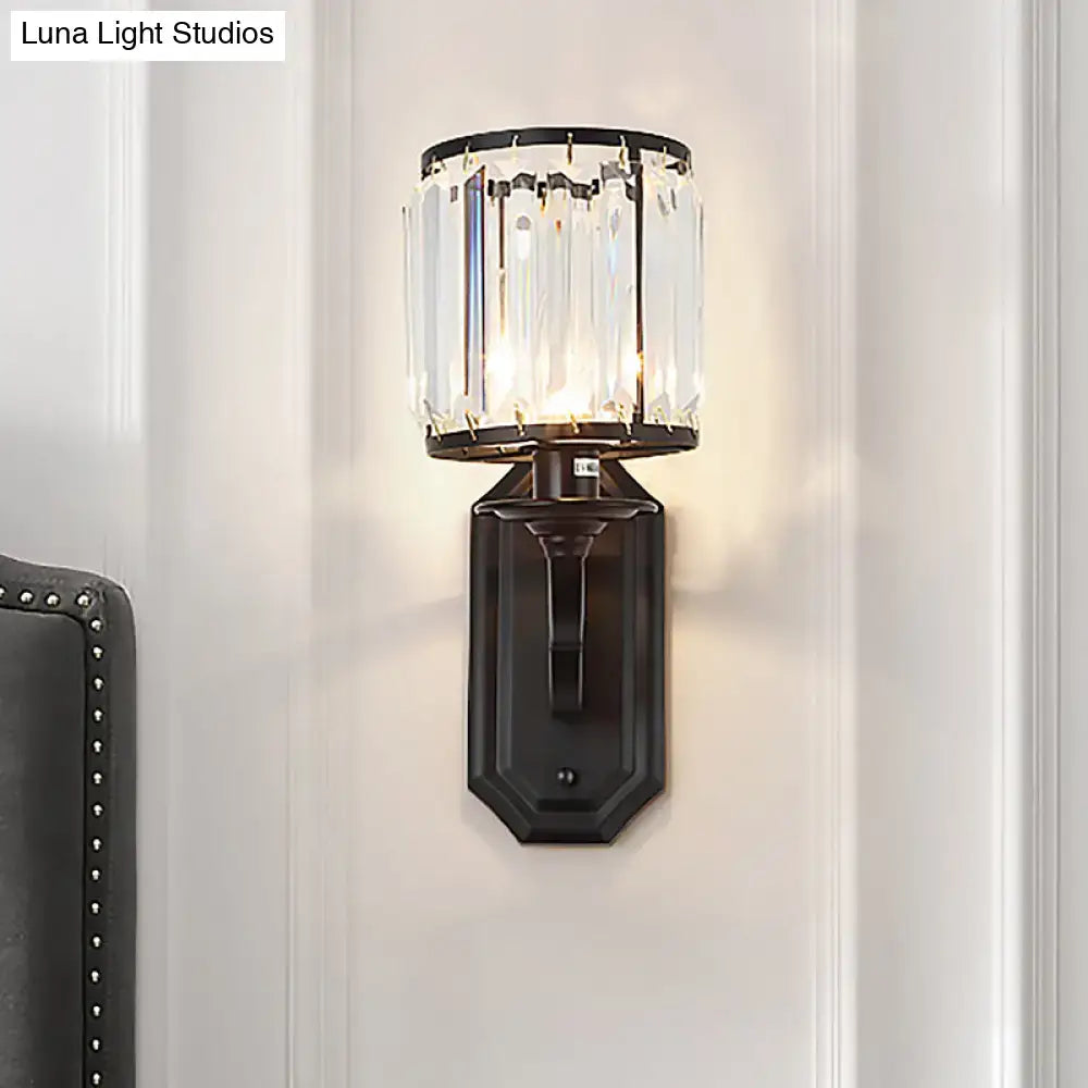 Black Gold Crystal Sconce with Clear Shade Glow wall light by Decorbites on Tampa Home & Garden Store