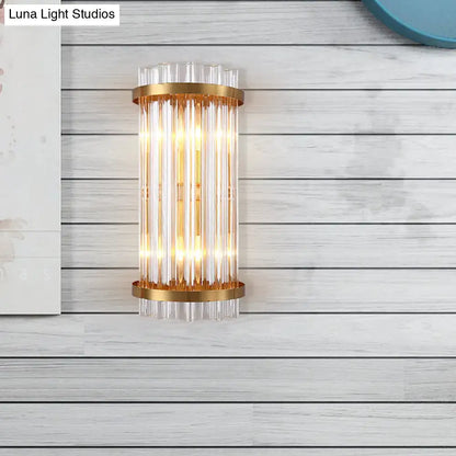 Black Gold Rod Wall Sconce by Decorbites, gold bands with clear glass rod accents on Tampa Home & Garden Store