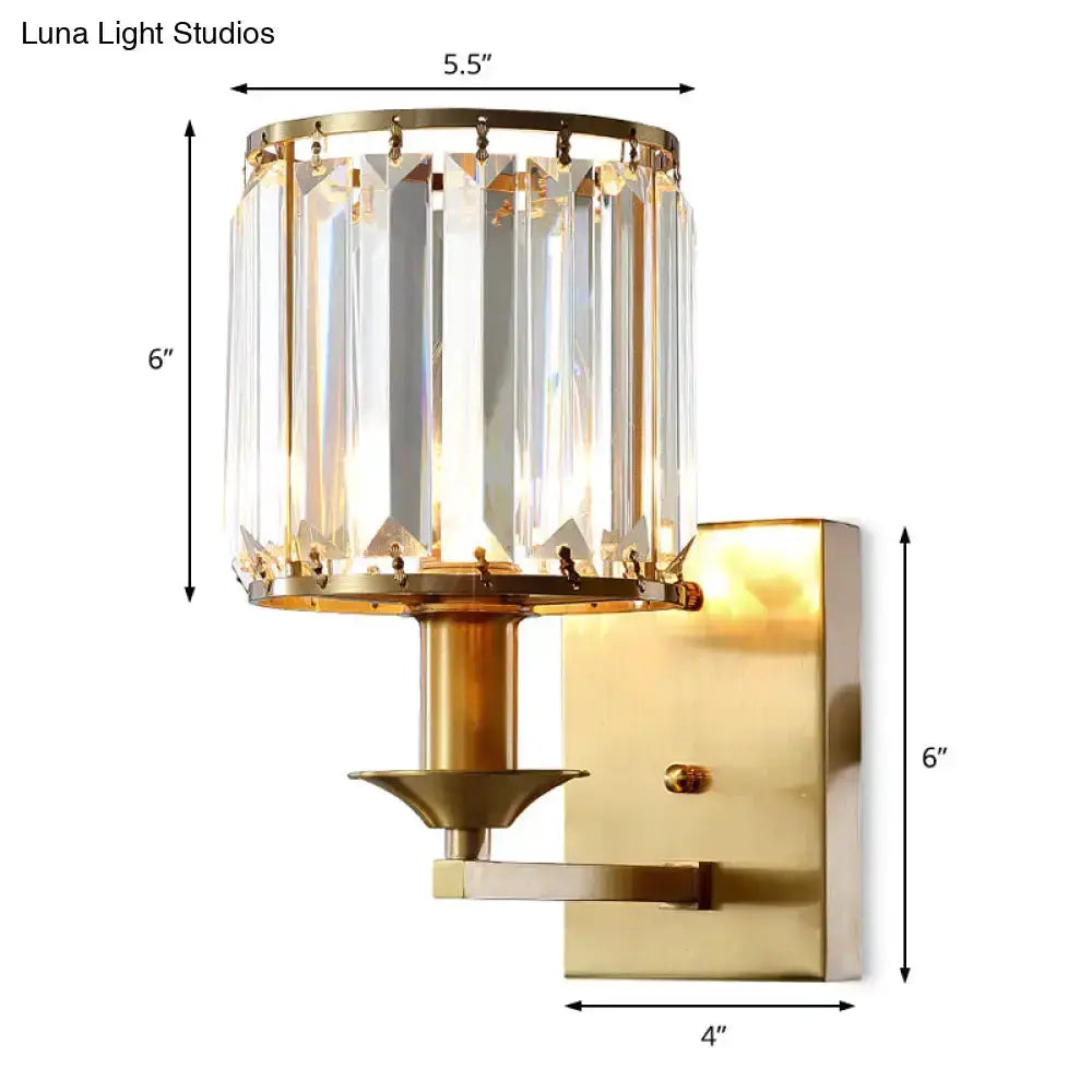 Gold crystal wall-mounted sconce light fixture for bedroom by Decorbites on Tampa Home & Garden Store