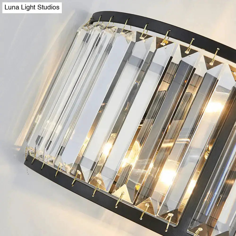 Modern black and gold crystal wall sconce with hanging prisms by Decorbites 16-inch on Tampa Home & Garden Store