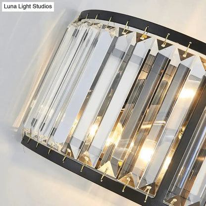 Modern black and gold crystal wall sconce with hanging prisms by Decorbites 16-inch on Tampa Home & Garden Store