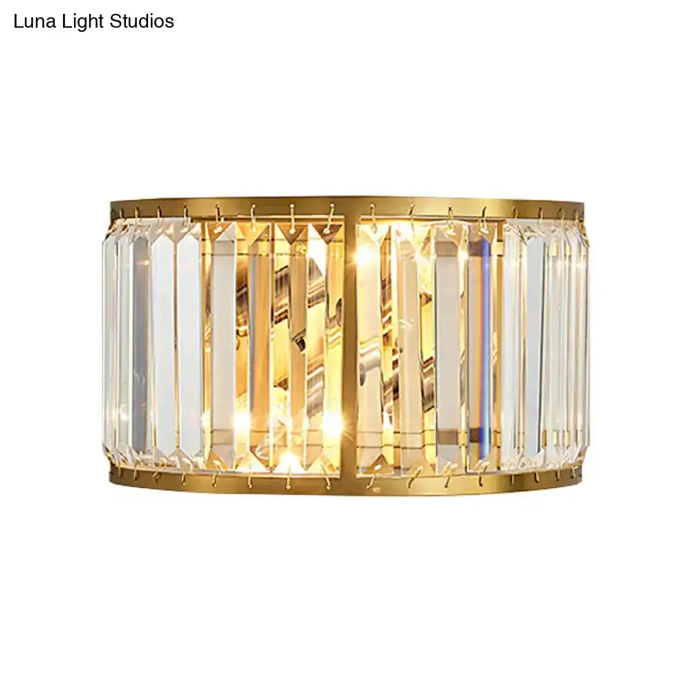 Gold crystal wall sconce with brass frame 16 inch Decorbites on Tampa Home & Garden Store