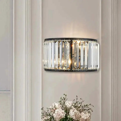 Wall sconce Decorbites modern black & gold crystal 16in bedroom fixture on Tampa Home & Garden Store