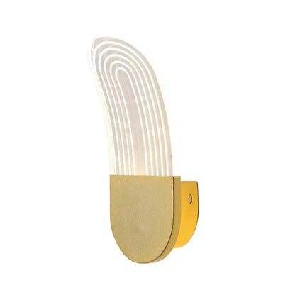 Modern Black and Gold Curved Led Sconce Light