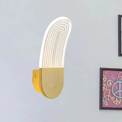 Modern Black and Gold Curved Led Sconce Light