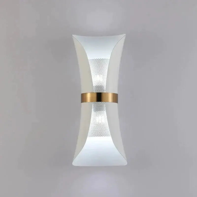 Black and Gold Curved Wall Lamp for Bedroom