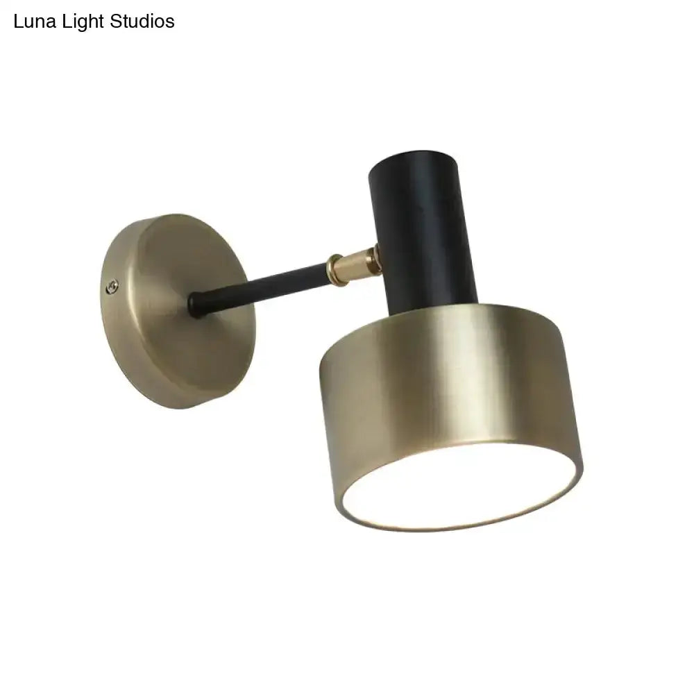 Modern black and gold cylinder wall sconce, metal lighting by Decorbites on Tampa Home & Garden Store