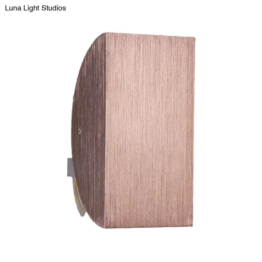 Black Gold Semicircle Wall Sconce by Decorbites with wood grain finish, side profile on Tampa Home & Garden Store