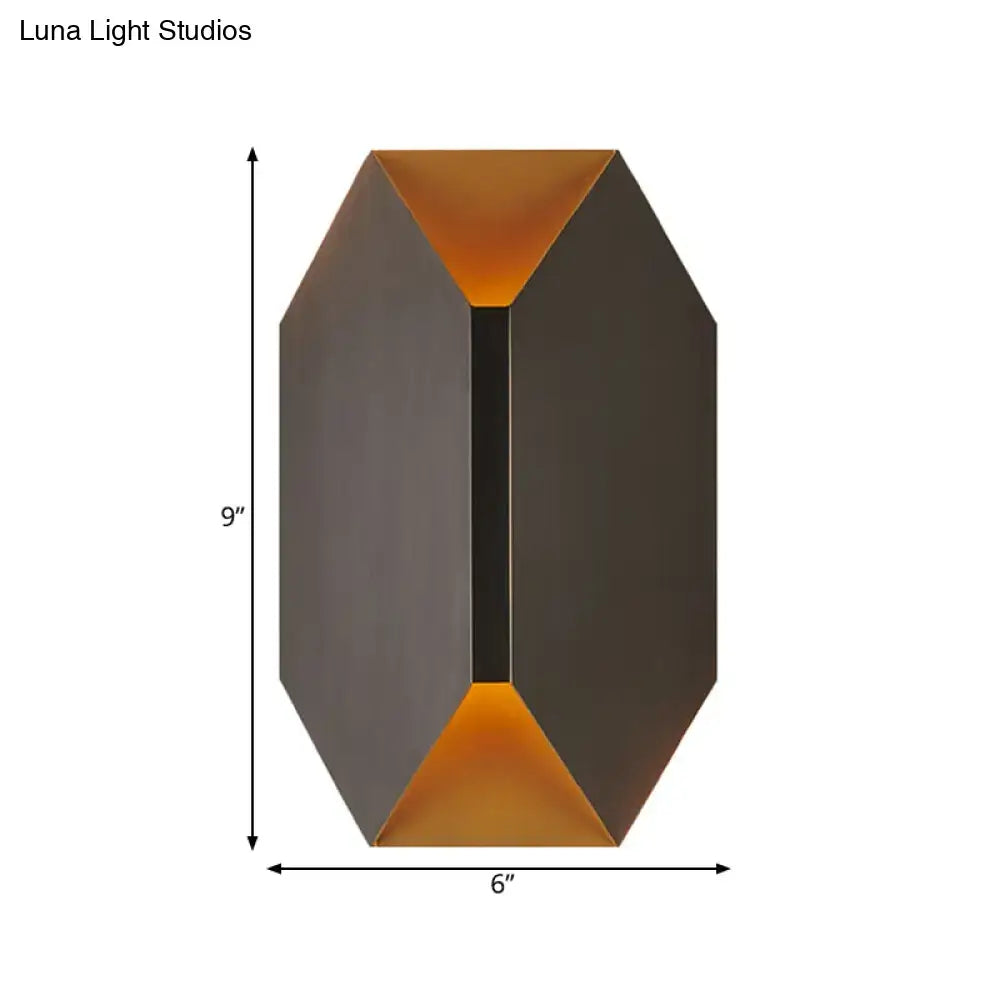 Black metal geometric wall lamp with copper interior accents by Decorbites on Tampa Home & Garden Store