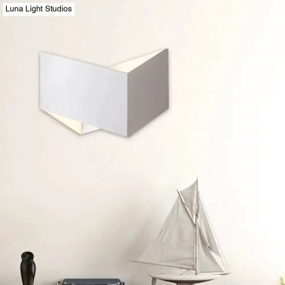 Modern geometric metal wall lamp with white-gray angular panels, stairway light by Decorbites on Tampa Home & Garden Store