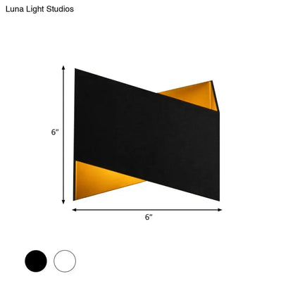 Modern black and gold geometric metal wall lamp for stairs by Decorbites, 6x6 in on Tampa Home & Garden Store