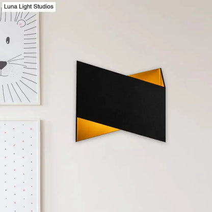Decorbites modern black & gold geometric metal wall lamp stairway light with angular ends on Tampa Home & Garden Store