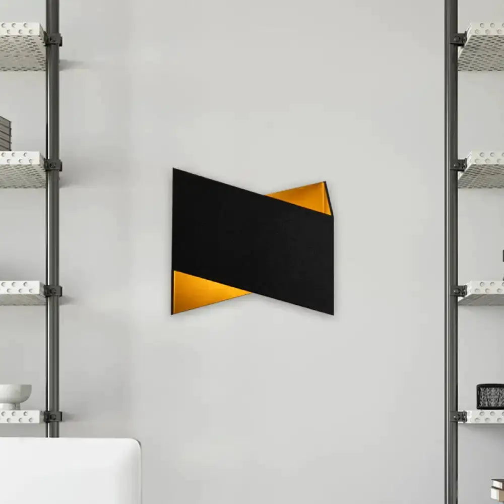 Modern black and gold geometric metal wall lamp for stairs Decorbites on Tampa Home & Garden Store