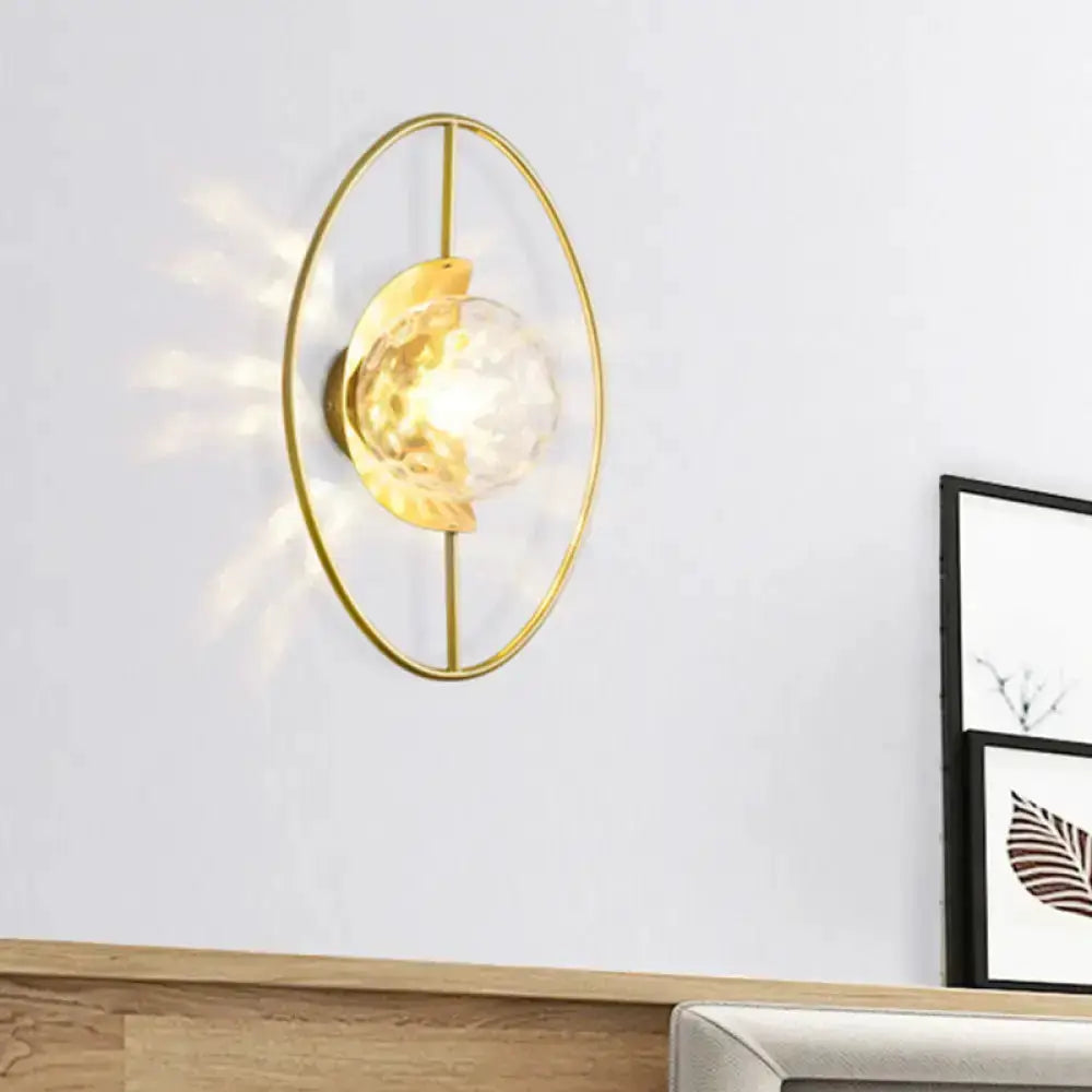 Modern black and gold glass orb wall lamp sconce, Decorbites bedroom fixture on Tampa Home & Garden Store
