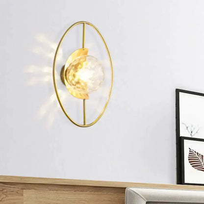 Modern black and gold glass orb wall lamp sconce, Decorbites bedroom fixture on Tampa Home & Garden Store