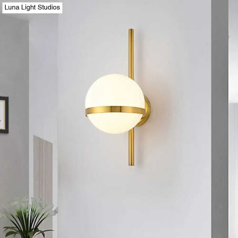Black Gold Glass Sconce by Decorbites, gold wall sconce with frosted glass globe on Tampa Home & Garden Store