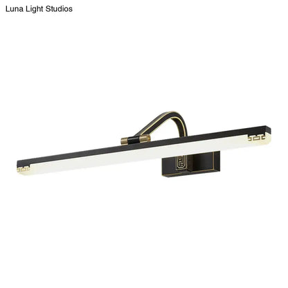 Black Gold Swing Lamp rectangular LED bar, black body with gold accents, wall-mounted on Tampa Home & Garden Store