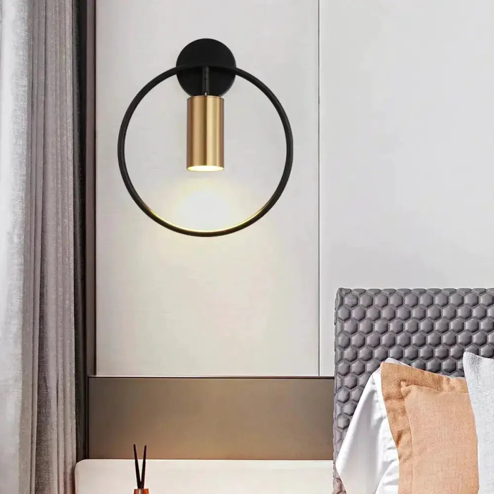 Modern Black and Gold Irwin Wall Lamp for Bedroom