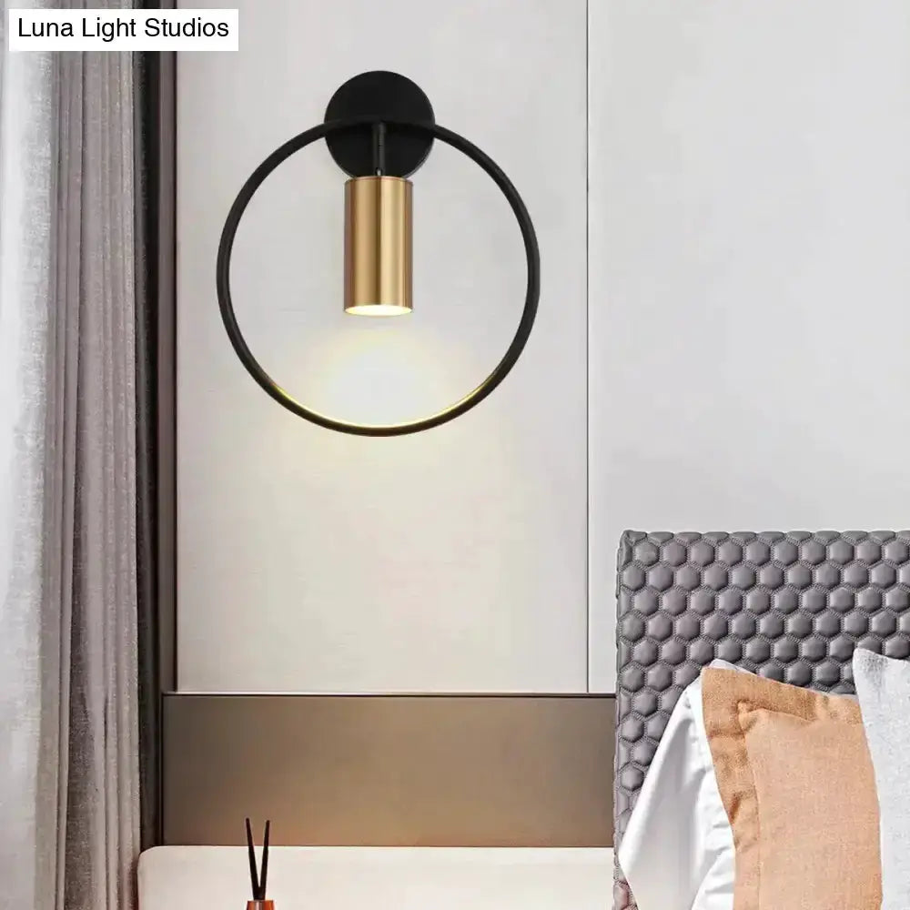 Modern Black and Gold Irwin Wall Lamp for Bedroom
