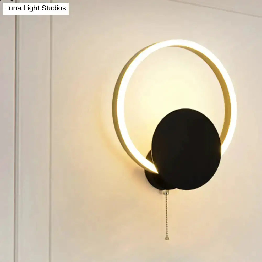 Modern Black and Gold Led Bedroom Sconce