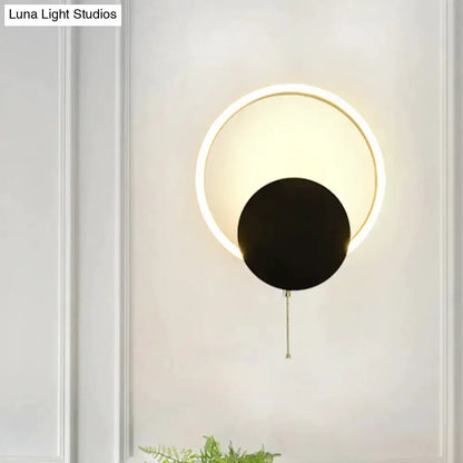 Modern Black and Gold Led Bedroom Sconce