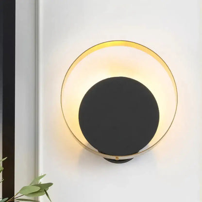 Modern Black and Gold Led Bedroom Sconce