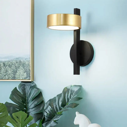 Gold Cylinder Wall Light with black-gold finish by Decorbites on Tampa Home & Garden Store
