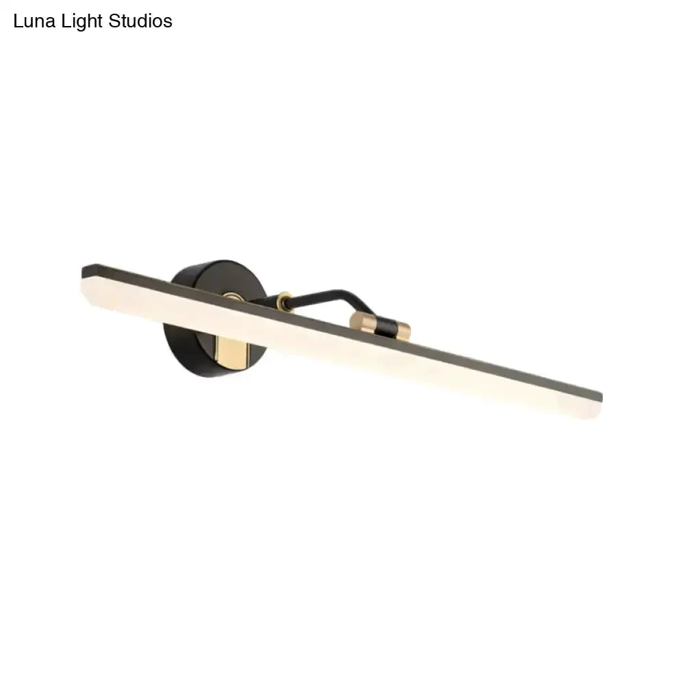 Modern Black and Gold LED Wall Light for Bathroom