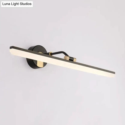 Modern Black and Gold LED Wall Light for Bathroom