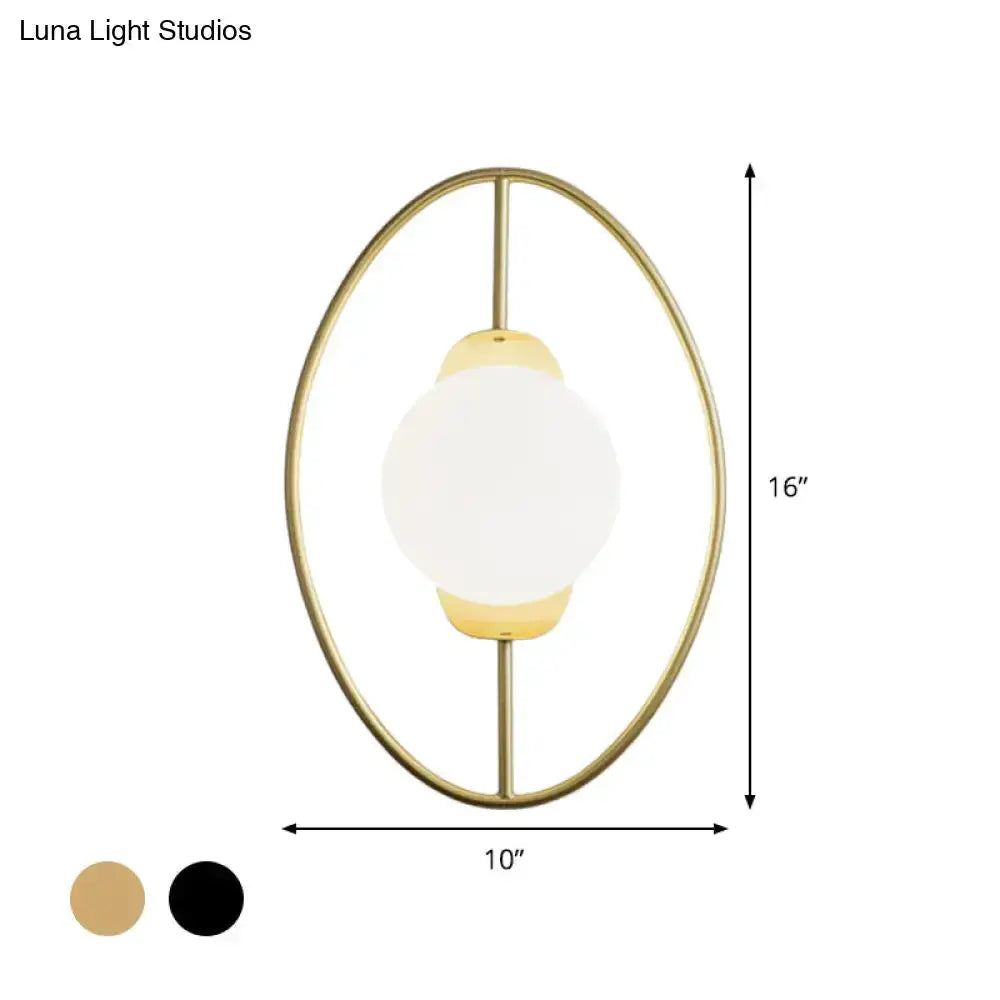 Modern Black and Gold Halo Ring Wall Lamp