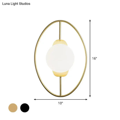 Modern Black and Gold Halo Ring Wall Lamp
